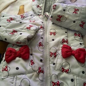 Disney White Jacket with Red Accents with Minnie Mouse theme